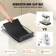 2-Tier Wire Pull Out Cabinet Under Sink Organizer 10.7"x14.2" Drawer Basket V952-FZSLLTGPFECSRVFBHV0