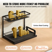 2-Tier Wire Pull Out Cabinet Under Sink Organizer 10.7"x14.2" Drawer Basket V952-FZSLLTGPFECSRVFBHV0