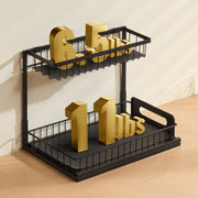 2-Tier Wire Pull Out Cabinet Under Sink Organizer 10.7"x14.2" Drawer Basket V952-FZSLLTGPFECSRVFBHV0