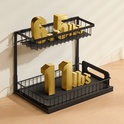 2-Tier Wire Pull Out Cabinet Under Sink Organizer 10.7"x14.2" Drawer Basket V952-FZSLLTGPFECSRVFBHV0