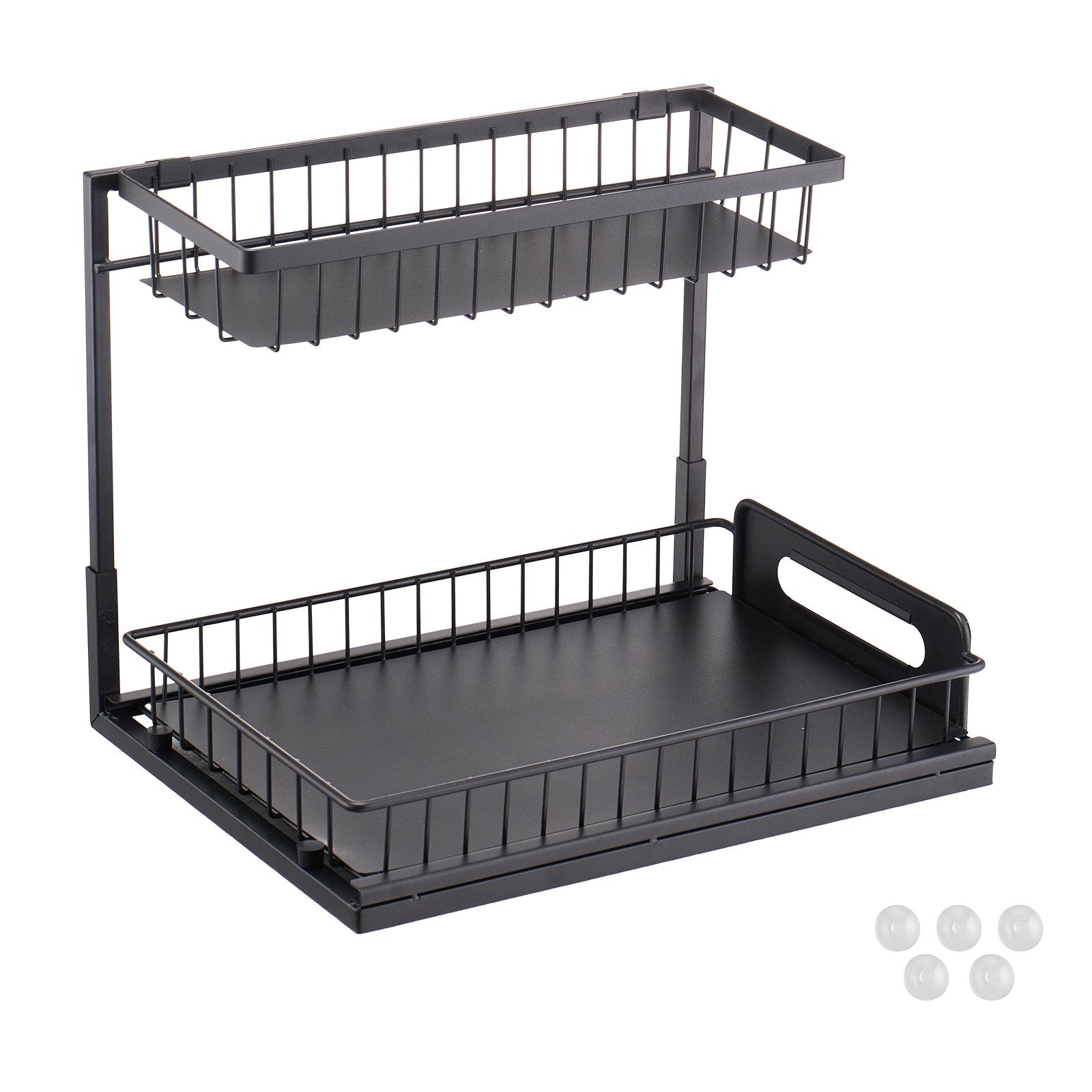 2-Tier Wire Pull Out Cabinet Under Sink Organizer 10.7"x14.2" Drawer Basket V952-FZSLLTGPFECSRVFBHV0