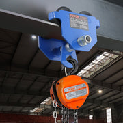 Manual Trolley, 0.5 Ton Load Capacity Push Beam Trolley with Dual Wheels, Adjustable for I-Beam Flange Width V952-FZSTXC05T2555HYFGV0