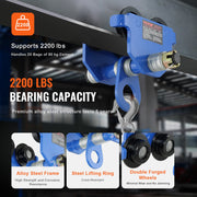 Manual Trolley, 1 Ton Load Capacity, Push Beam Trolley with Dual Wheels, Adjustable for I-Beam Flange Width V952-FZSTXCHJ1T257IUOQV0