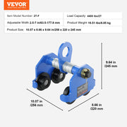 Manual Trolley, 2 Ton Load Capacity, Push Beam Trolley with Dual Wheels, Adjustable for I-Beam Flange Width V952-FZSTXCHJ2T257143TV0