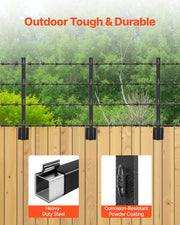 Fence Post Extender, 8 Packs 605 mm Barbed Wire Arm, Sturdy Steel Fence Height Extender, Flat or Surface V952-FZXYZQFZX8J27T1F0001V0