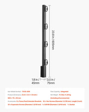 Fence Post Extender, 8 Packs 605 mm Barbed Wire Arm, Sturdy Steel Fence Height Extender, Flat or Surface V952-FZXYZQFZX8J27T1F0001V0