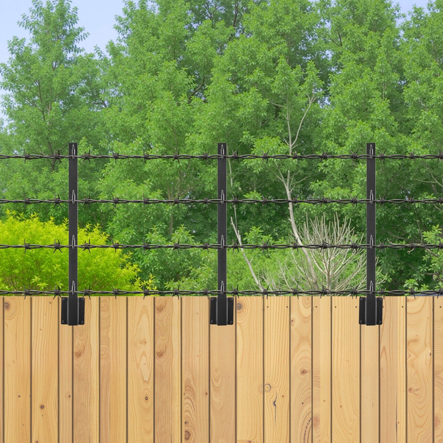 Fence Post Extender, 8 Packs 605 mm Barbed Wire Arm, Sturdy Steel Fence Height Extender, Flat or Surface V952-FZXYZQFZX8J27T1F0001V0