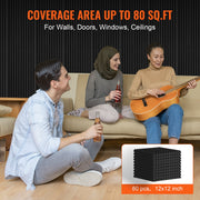 Acoustic Foam Panels 80 Pack 12 x 12 x 1 in for Studio Wall and Ceiling V952-FZZSPMBHS80P6DGDIV0
