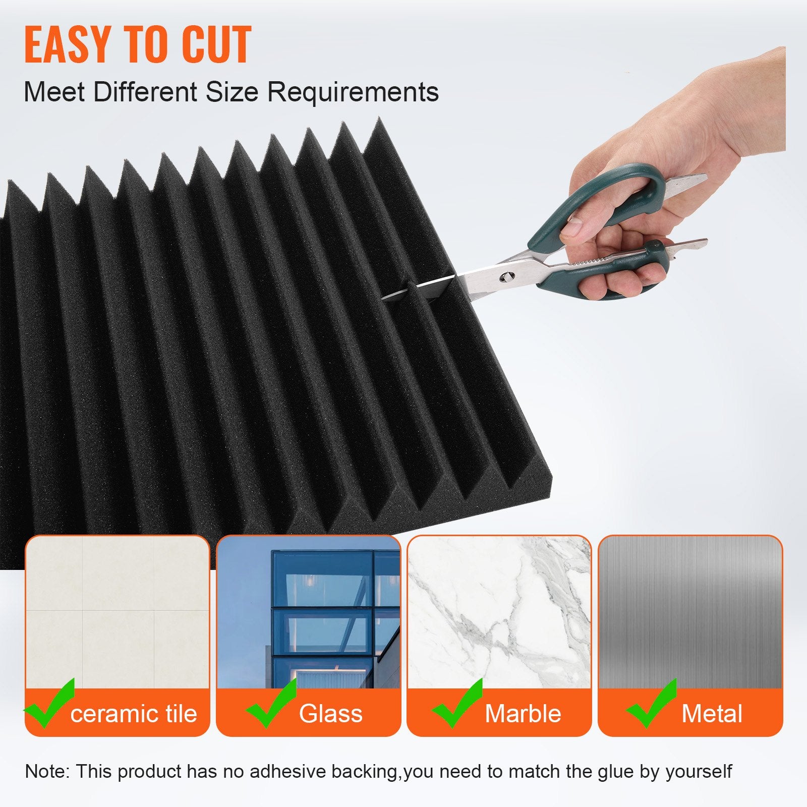 Acoustic Foam Panels 50 Pack 12 x 12 x 2 in for Studio Wall and Ceiling V952-FZZSPMBHSL12FC3IHV0