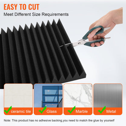 Acoustic Foam Panels 50 Pack 12 x 12 x 2 in for Studio Wall and Ceiling V952-FZZSPMBHSL12FC3IHV0