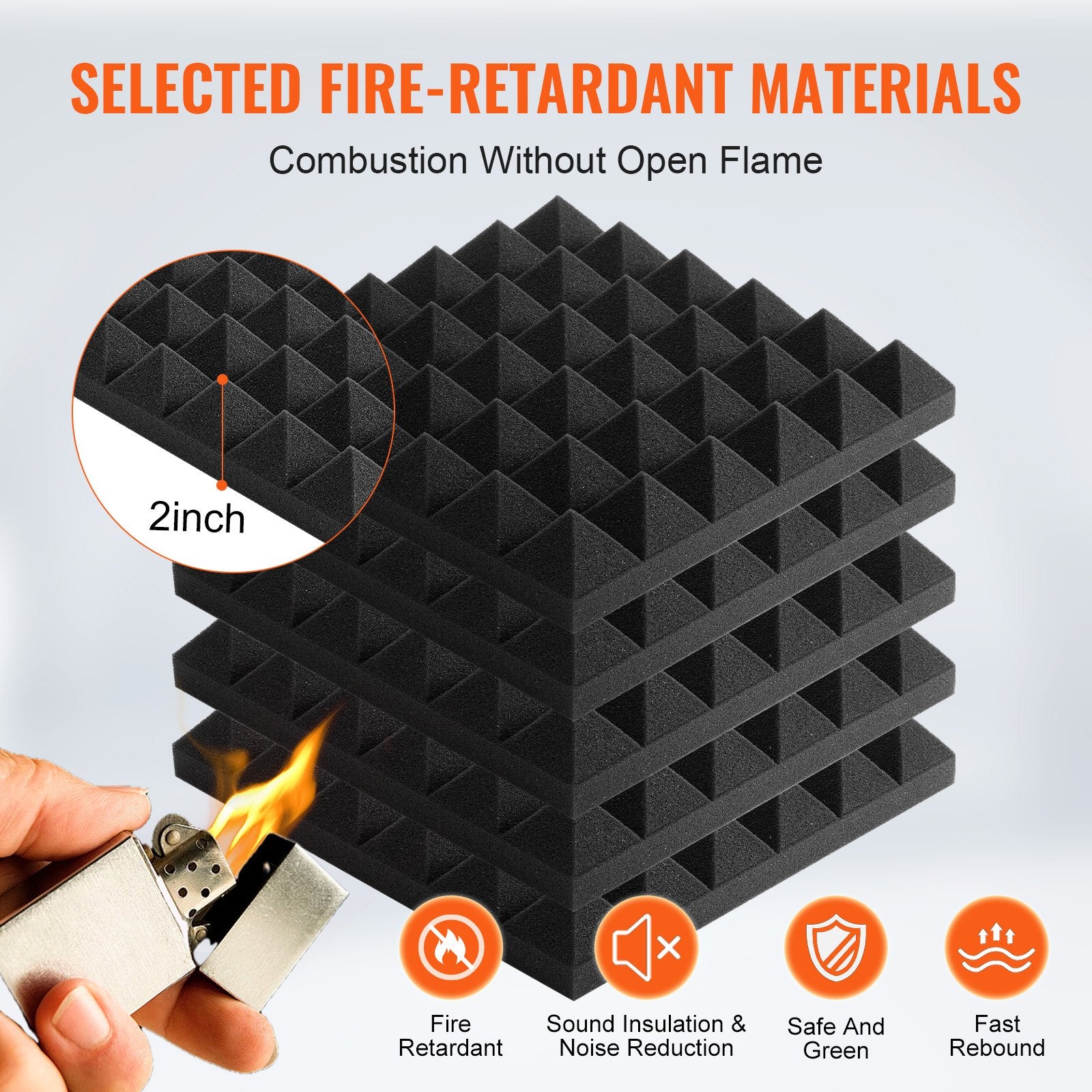 Acoustic Foam Panels 36 Pack 12 x 12 x 2 in for Studio Wall and Ceiling V952-FZZSPMBHSL12LL2RZV0