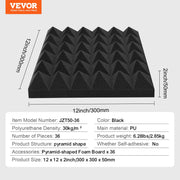 Acoustic Foam Panels 36 Pack 12 x 12 x 2 in for Studio Wall and Ceiling V952-FZZSPMBHSL12LL2RZV0