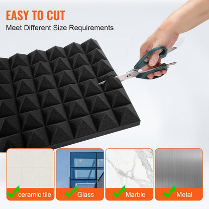 Acoustic Foam Panels 24 Pack 12 x 12 x 2 in for Studio Wall and Ceiling V952-FZZSPMBHSL12YD9F3V0