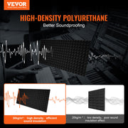 Acoustic Foam Panels 4 Pack 48 x 24 x 2 in for Studio Wall and Ceiling V952-FZZSPMBHSL48R56X0V0