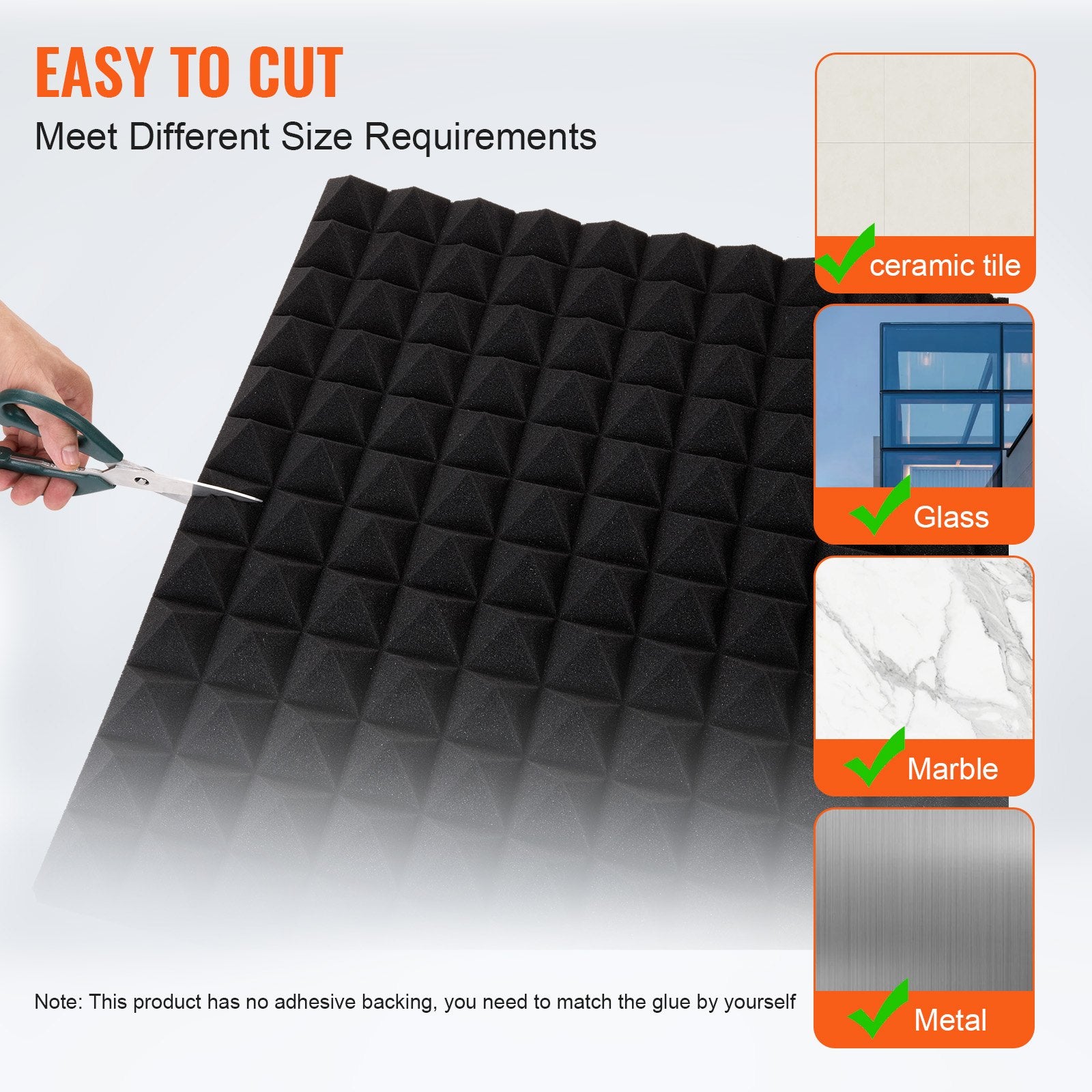 Acoustic Foam Panels 4 Pack 48 x 24 x 2 in for Studio Wall and Ceiling V952-FZZSPMBHSL48R56X0V0