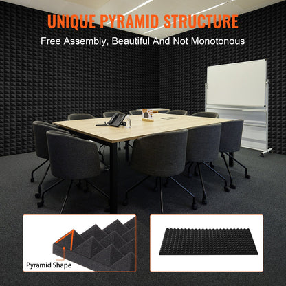 Acoustic Foam Panels 4 Pack 48 x 24 x 2 in for Studio Wall and Ceiling V952-FZZSPMBHSL48R56X0V0