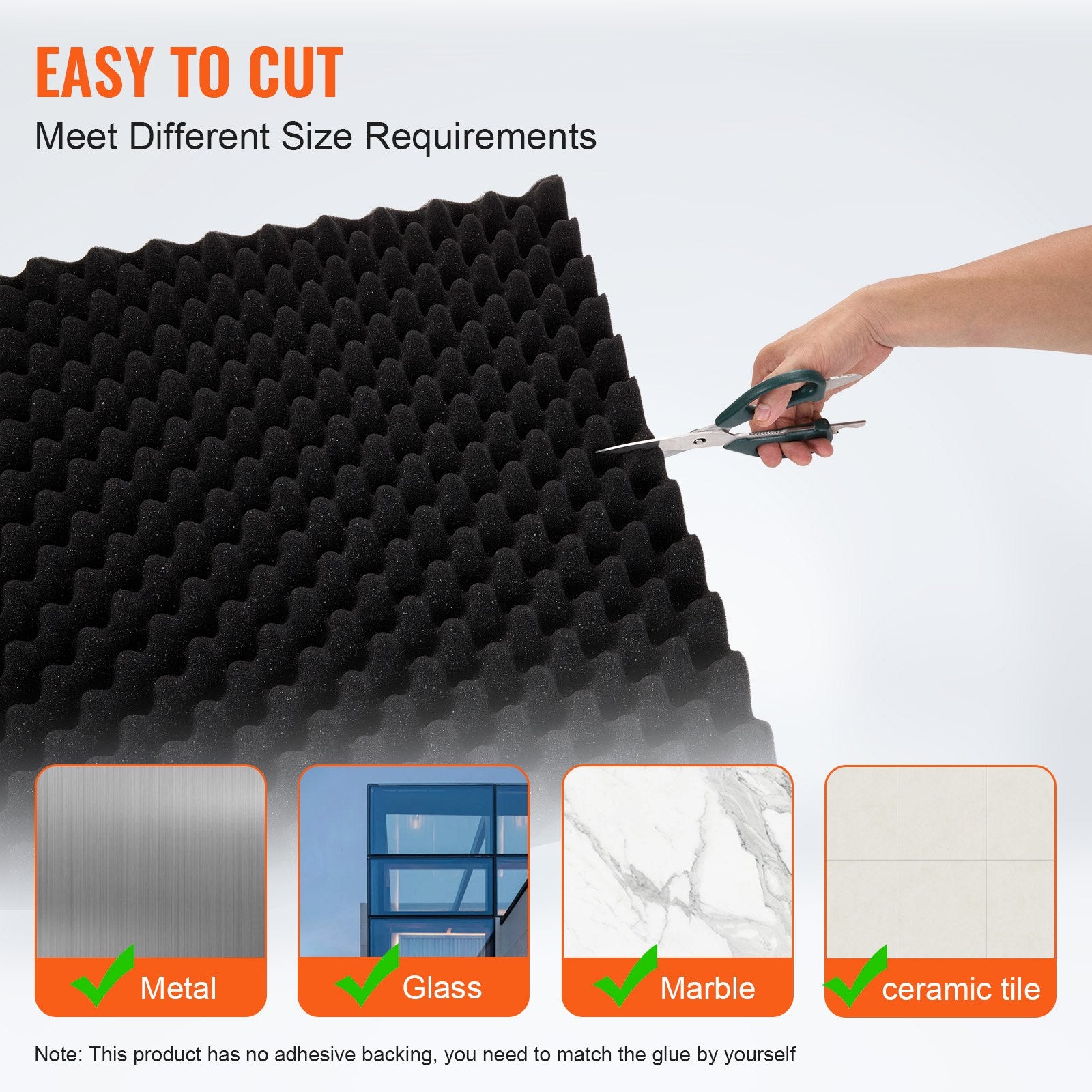 Acoustic Foam Panels 4 Pack 48 x 24 x 2 in for Studio Wall and Ceiling V952-FZZSPMBHSL48UZ3RCV0