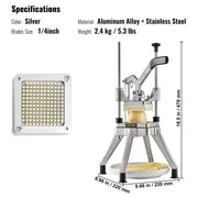 Commercial Vegetable Fruit Chopper 1/4" Blade Heavy Duty Professional Food Dicer Kattex French Fry Cutter V952-G214INCH420J2NKA9V0