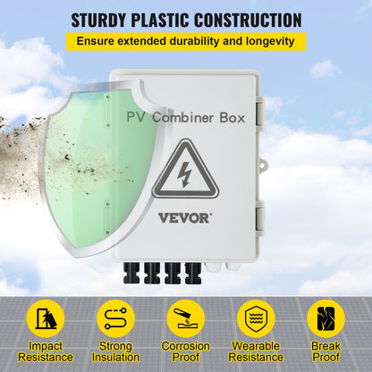 PV Combiner Box, 4 String with 15A Rated Current Fuse, 63A Circuit Breaker, Lightning Arreste Connector for V952-G2415A63AIP654HIKV0