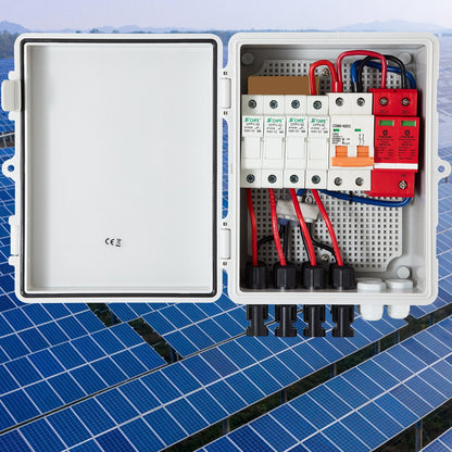 PV Combiner Box, 4 String with 15A Rated Current Fuse, 63A Circuit Breaker, Lightning Arreste Connector for V952-G2415A63AIP654HIKV0