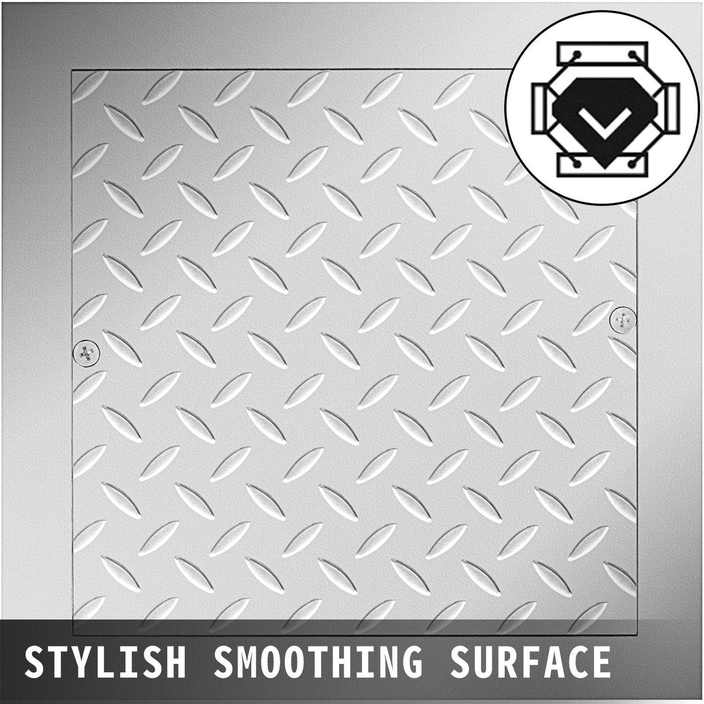 Recessed Manhole Cover 11.8""x11.8"" Clear Opening, Galvanized Steel Drain Cover Overall Size 14.5""x14.5"", V952-GB30X300000000001V0