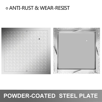 Recessed Manhole Cover 11.8""x11.8"" Clear Opening, Galvanized Steel Drain Cover Overall Size 14.5""x14.5"", V952-GB30X300000000001V0