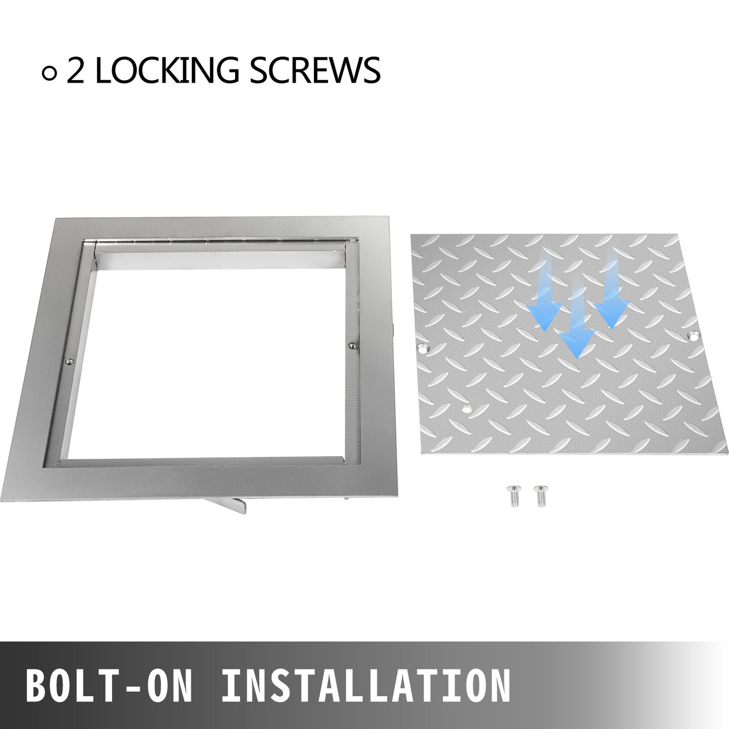 Recessed Manhole Cover 11.8""x11.8"" Clear Opening, Galvanized Steel Drain Cover Overall Size 14.5""x14.5"", V952-GB30X300000000001V0