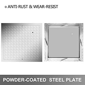 Recessed Manhole Cover 60 x 60 cm Clear Opening, Galvanized Steel Drain Cover Overall Size 67 x 67 cm, Sealed V952-GB60X600000000001V0