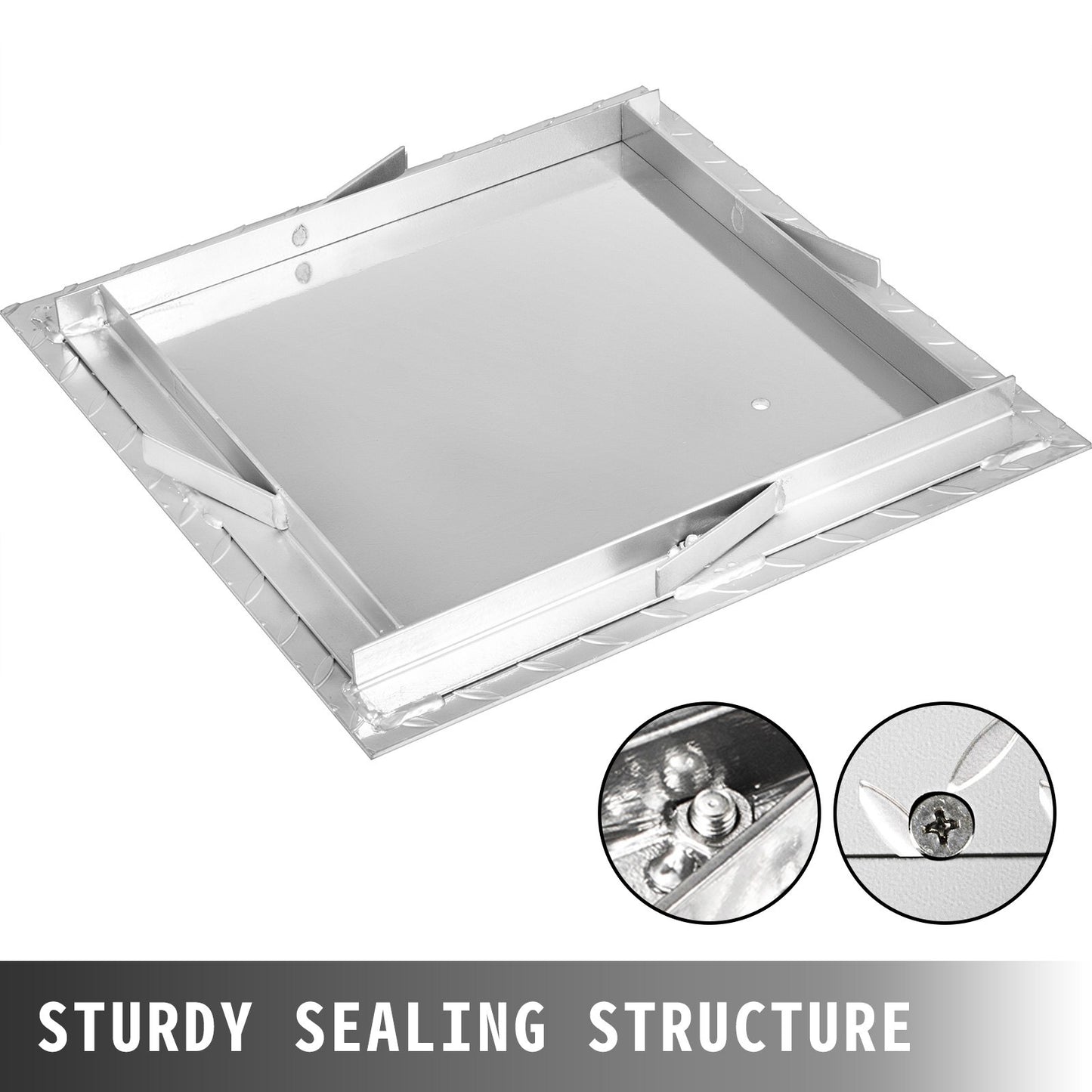 Recessed Manhole Cover 60 x 60 cm Clear Opening, Galvanized Steel Drain Cover Overall Size 67 x 67 cm, Sealed V952-GB60X600000000001V0