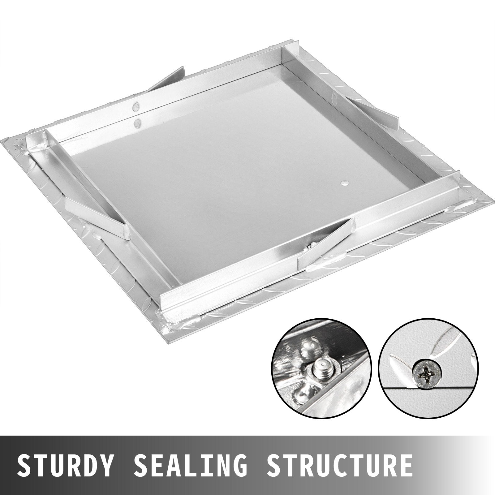 Recessed Manhole Cover 60 x 60 cm Clear Opening, Galvanized Steel Drain Cover Overall Size 67 x 67 cm, Sealed V952-GB60X600000000001V0