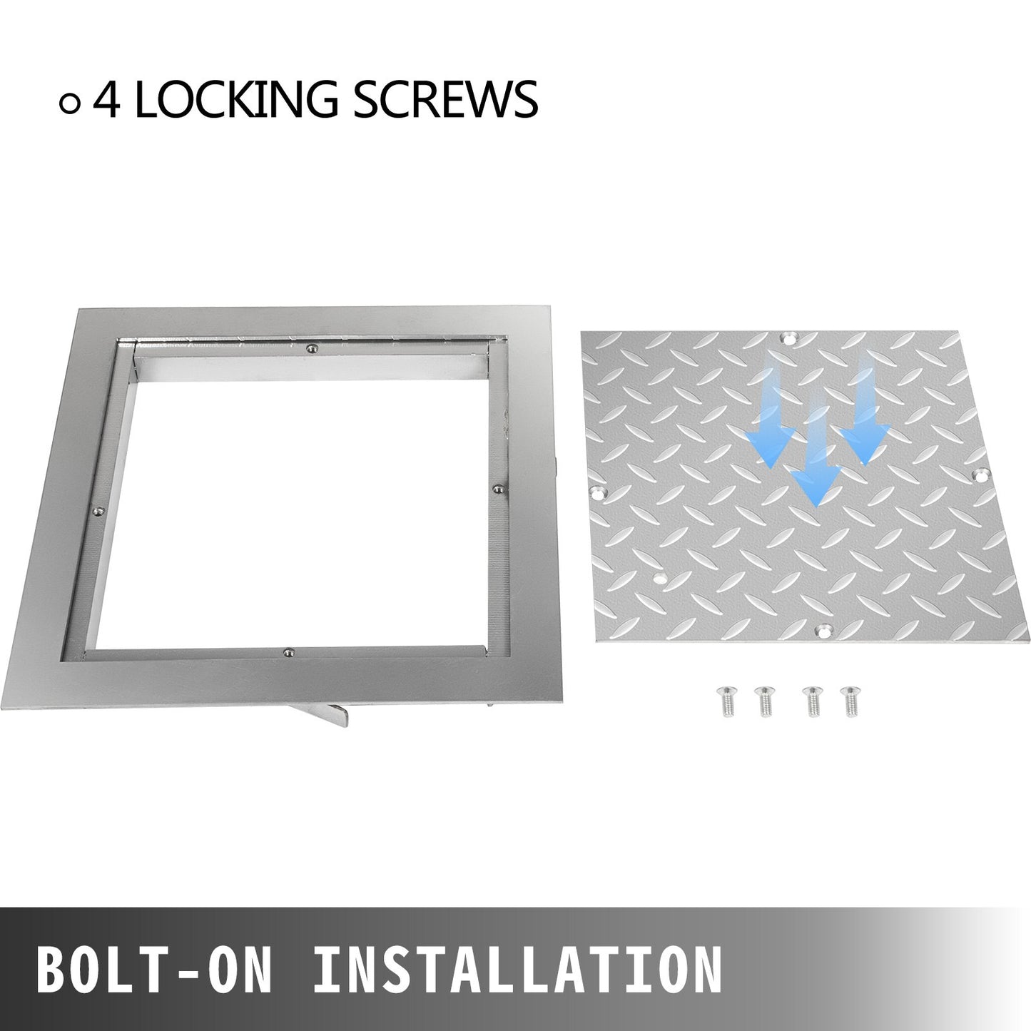 Recessed Manhole Cover 60 x 60 cm Clear Opening, Galvanized Steel Drain Cover Overall Size 67 x 67 cm, Sealed V952-GB60X600000000001V0
