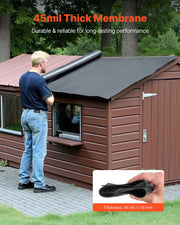 Roll Roofing, 4.57 x 6 m, 45 mil EPDM Rubber Roofing, Long Lifespan & Weather-resistant, Withstands Harsh V952-GBJ1520FT000YVF01001V0