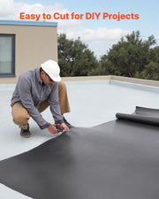 Roll Roofing, 4.57 x 6 m, 45 mil EPDM Rubber Roofing, Long Lifespan & Weather-resistant, Withstands Harsh V952-GBJ1520FT000YVF01001V0