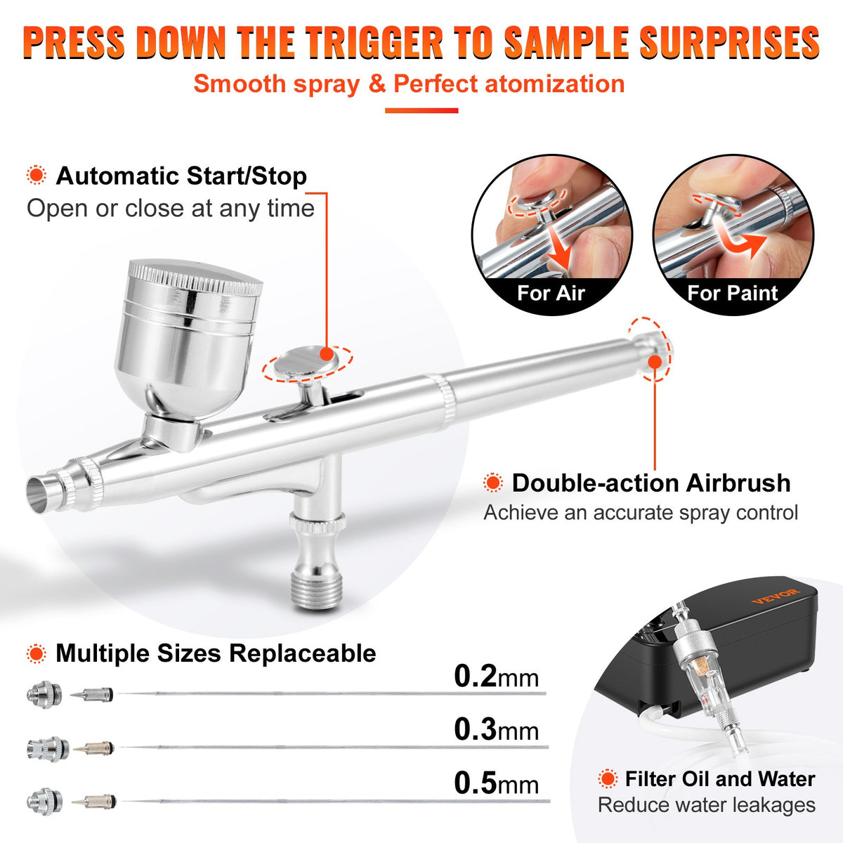 Airbrush Kit Dual-action Airbrush System Compressor Art Nail Makeup Model V952-GBTZAGIDH60H8NXJUV3