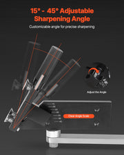 Lawn Mower Blade Sharpener and Balancer, 15 degrees - 45 degrees Adjustable Lawnmower Blade Sharpening Tool V952-GCDPJJYPHQ1592EDB001V0