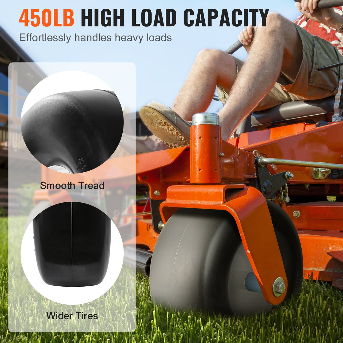 Lawn Mower Tires with Rim, 13x5-6" Tubeless Tractor Tires, 2-Pack Tire and Wheel Assembly, Flat-free PU V952-GCJLZZXLG13XLCXLGV0