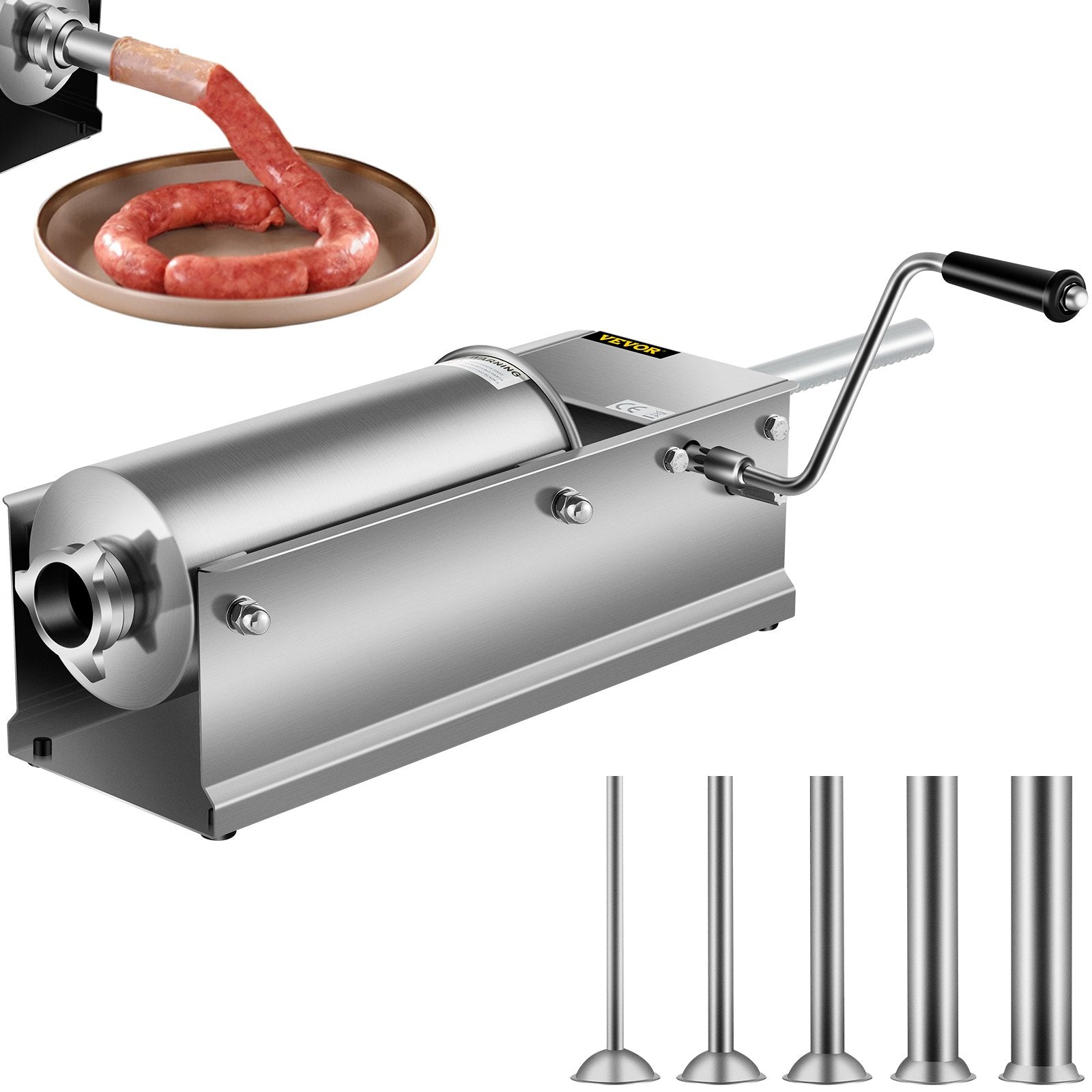 Manual Sausage Stuffer, 5 L / 11 LBS Horizontal Sausage Machine, Dual-Speed Meat Stuffer, Made of Food-Grade V952-GCJSDSPS5L0000001V0
