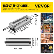 Manual Sausage Stuffer, 7 L / 15 LBS Horizontal Sausage Machine, Dual-Speed Meat Stuffer, Made of Food-Grade V952-GCJSDSPS7L0000001V0