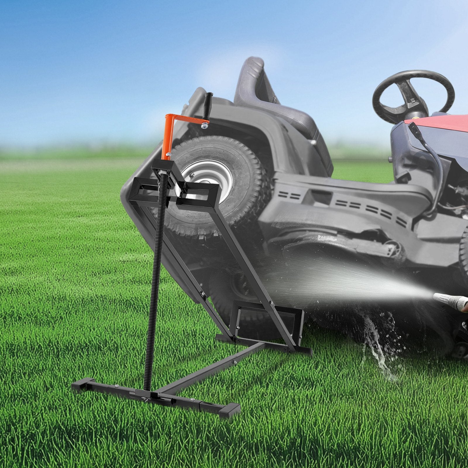 Ride on Lawn Mower Lift Jack, 880 Lbs Weight Capacity, Telescopic Maintenance Jack with Crank Handle & Power V952-GCJSJJSGS880KCFZHV0