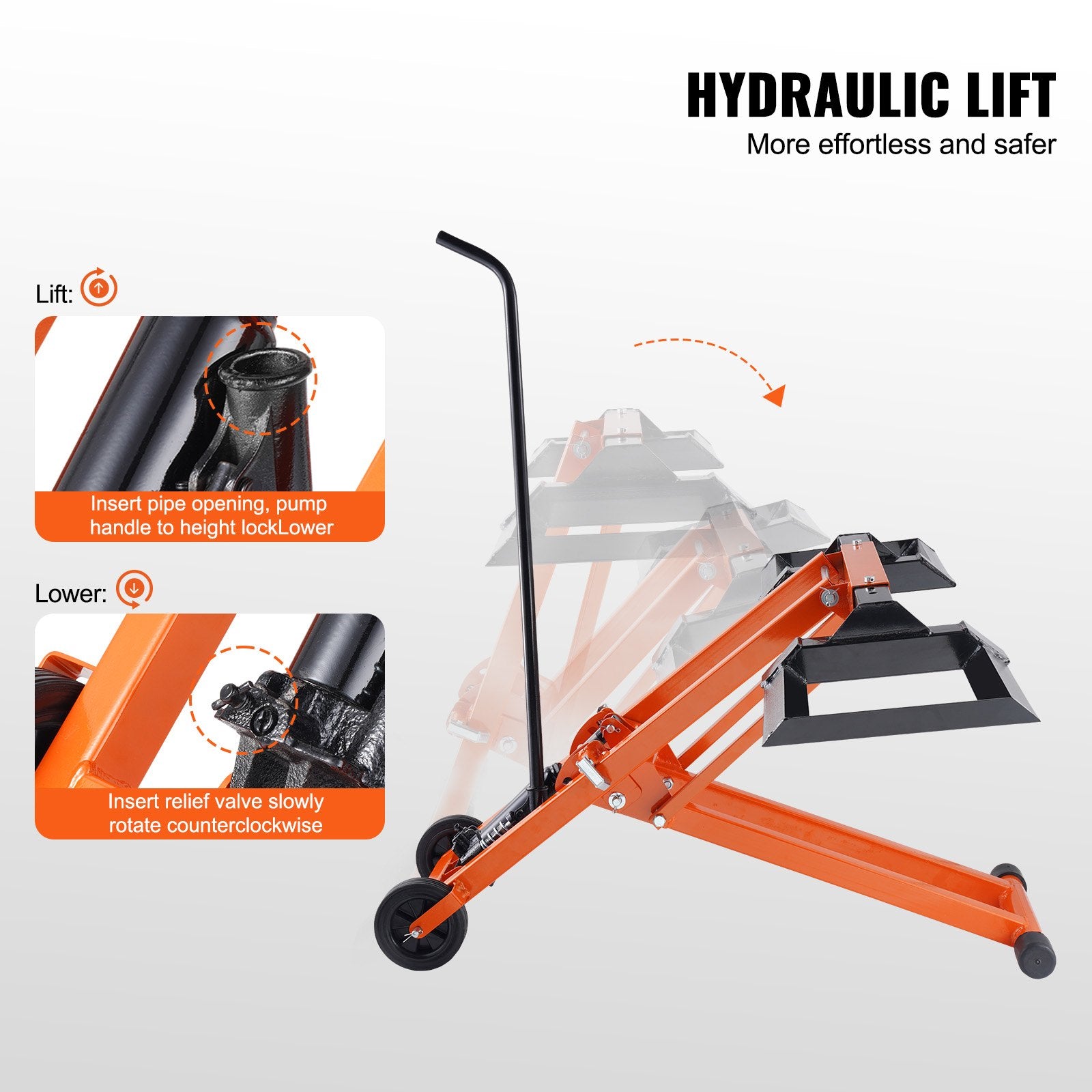 Lawn Mower Lift with Hydraulic Jack, 500 Lbs Weight Capacity, Solid Carbon Steel Lawn Mower Lift, Adjustable V952-GCJSJJYYS500E2M1RV0