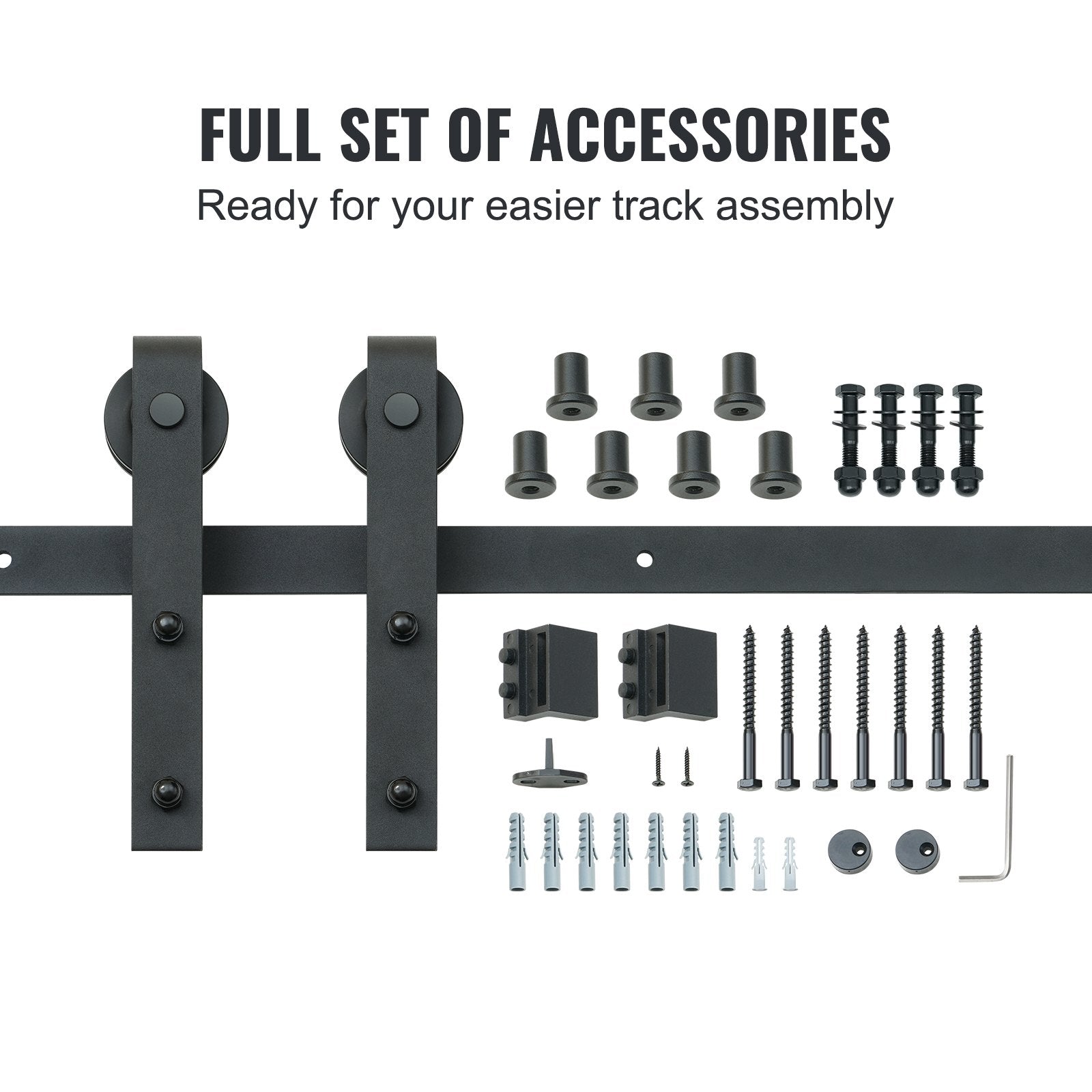 8FT Sliding Barn Door Hardware Closet Track Kit for Single Door J Hanger V952-GCYMWJTJHS8FCZEIRV0