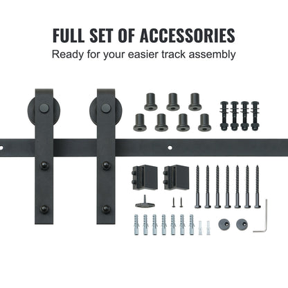 8FT Sliding Barn Door Hardware Closet Track Kit for Single Door J Hanger V952-GCYMWJTJHS8FCZEIRV0