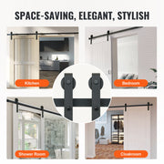8FT Sliding Barn Door Hardware Closet Track Kit for Single Door J Hanger V952-GCYMWJTJHS8FCZEIRV0