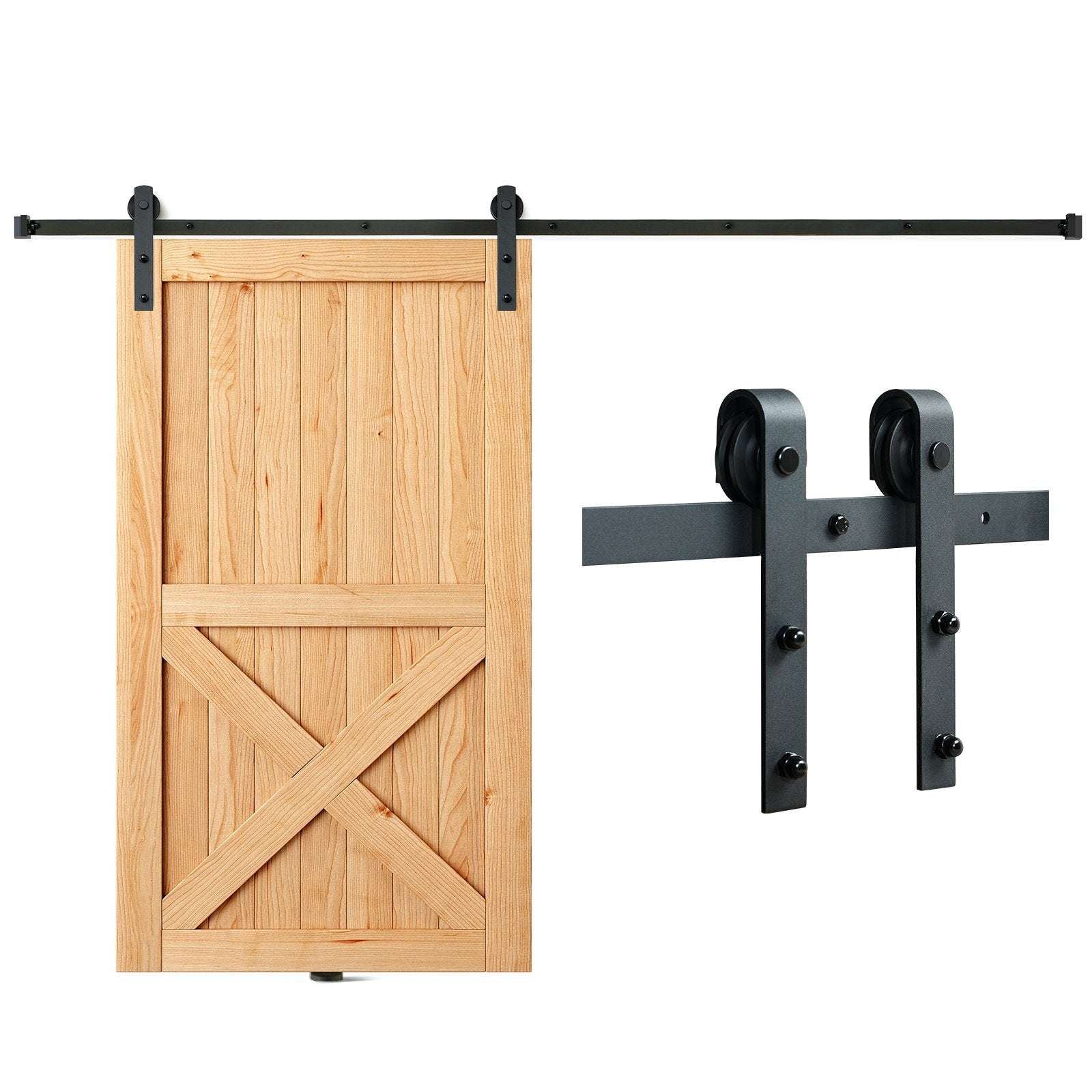 8FT Sliding Barn Door Hardware Closet Track Kit for Single Door J Hanger V952-GCYMWJTJHS8FCZEIRV0