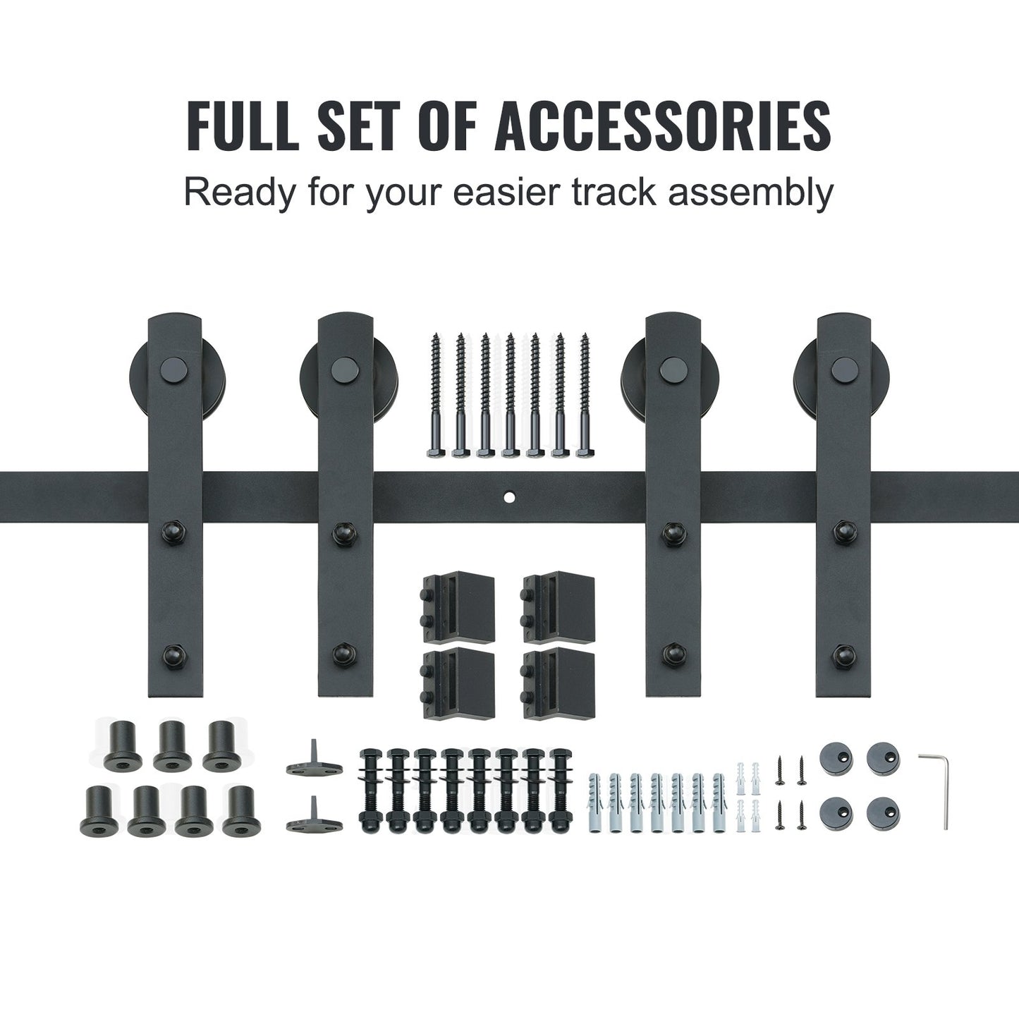8FT Sliding Barn Door Hardware Closet Track Kit for Double Doors I Hanger V952-GCYMWJTJHS8FD5SVJV0