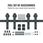 8FT Sliding Barn Door Hardware Closet Track Kit for Double Doors I Hanger V952-GCYMWJTJHS8FD5SVJV0