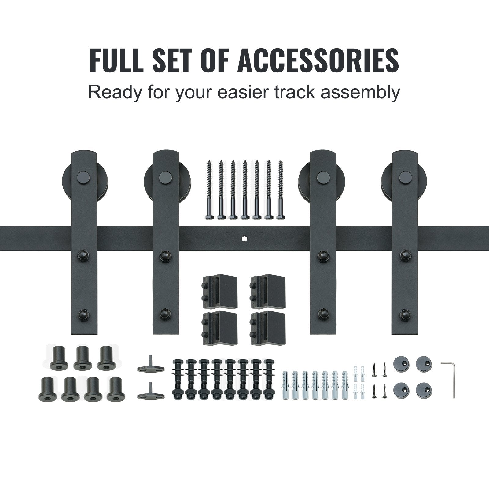 8FT Sliding Barn Door Hardware Closet Track Kit for Double Doors I Hanger V952-GCYMWJTJHS8FD5SVJV0