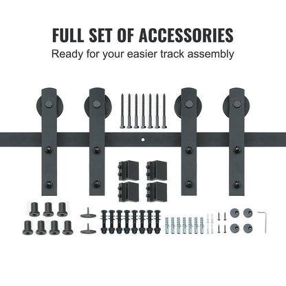 8FT Sliding Barn Door Hardware Closet Track Kit for Double Doors I Hanger V952-GCYMWJTJHS8FD5SVJV0