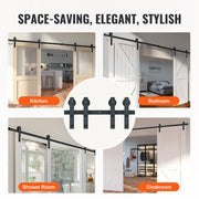 8FT Sliding Barn Door Hardware Closet Track Kit for Double Doors I Hanger V952-GCYMWJTJHS8FD5SVJV0