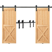 8FT Sliding Barn Door Hardware Closet Track Kit for Double Doors I Hanger V952-GCYMWJTJHS8FD5SVJV0
